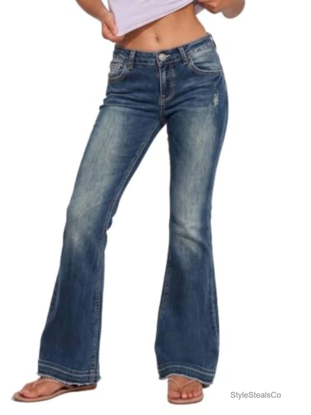 High Waisted Flare Jeans Stretchy Bell Bottom Bootcut Denim Pants Y2K